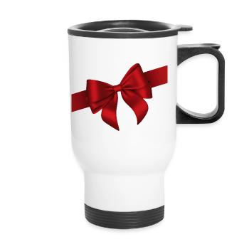Red Bow Elegance - Thermobecher mit Tragegriff - Weiß - Vorne