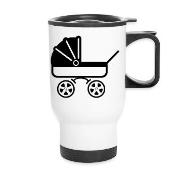 Pram stroller - Thermal mug with handle - white - Front