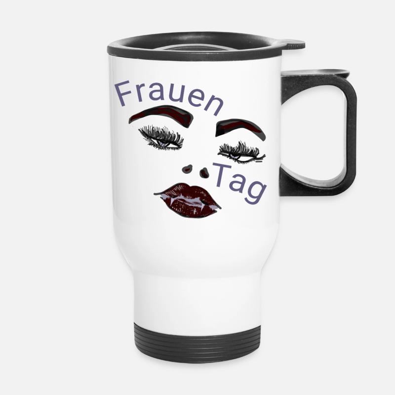 Women's Day Vampire Face - Thermal mug with handle - white