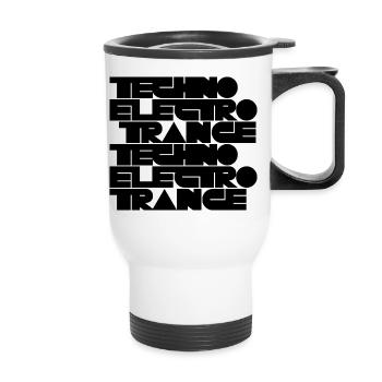 Techno Electro Trance music - Thermal mug with handle - white - Front