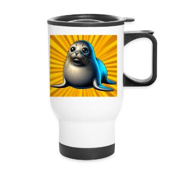 Phoque - Tasse isotherme avec poignée - blanc - Devant
