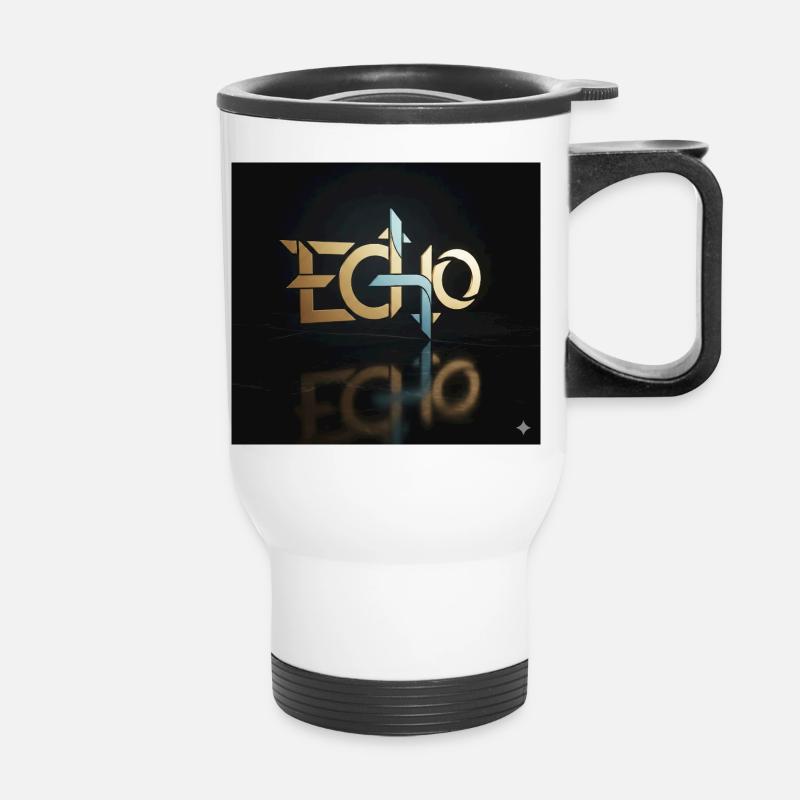 Echo Geometrie Lichtspiel - Thermobecher mit Tragegriff - Weiß