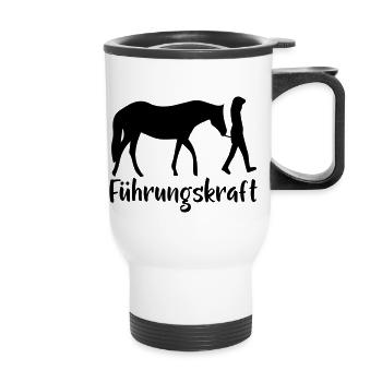 Pferd - Thermobecher mit Tragegriff - Weiß - Vorne