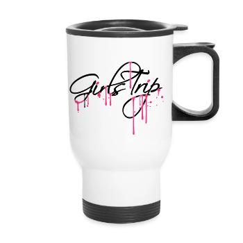 spray drops graffiti girls trip holiday fun rei - Thermal mug with handle - white - Front