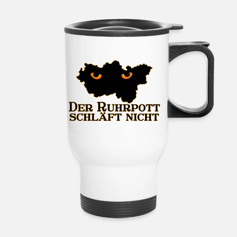 The Ruhrpott does not sleep - Thermal mug with handle - white
