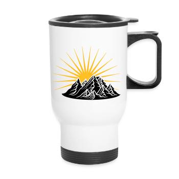 high mountain sun climber holiday vacation - Thermal mug with handle - white - Front