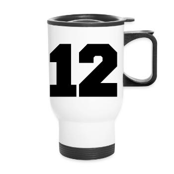 12 - Thermal mug with handle - white - Front