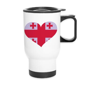Georgien Herz; Heart Georgia - Tasse isotherme avec poignée - blanc - Devant