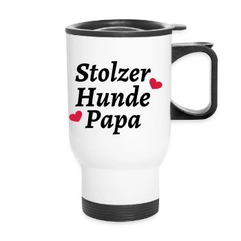 Stolzer Hunde Papa - Thermobecher mit Tragegriff - Weiß - Vorne