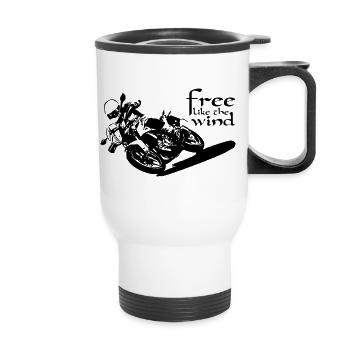 Biker Free - Thermal mug with handle - white - Front