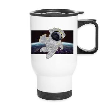 Astronaute dans l’espace - Tasse isotherme avec poignée - blanc - Devant
