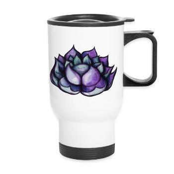 Lila Lotusblüte - Thermobecher mit Tragegriff - Weiß - Vorne