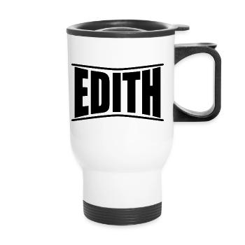 T-Shirt Edith T-Shirt Geschenkidee - Thermobecher mit Tragegriff - Weiß - Vorne