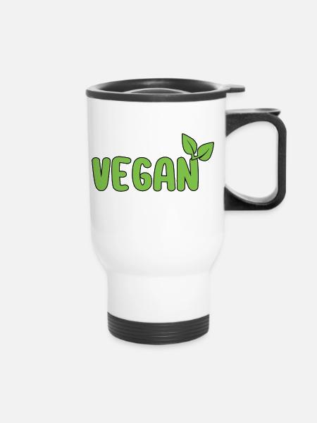 Vegan - Thermobecher mit Tragegriff - Weiß