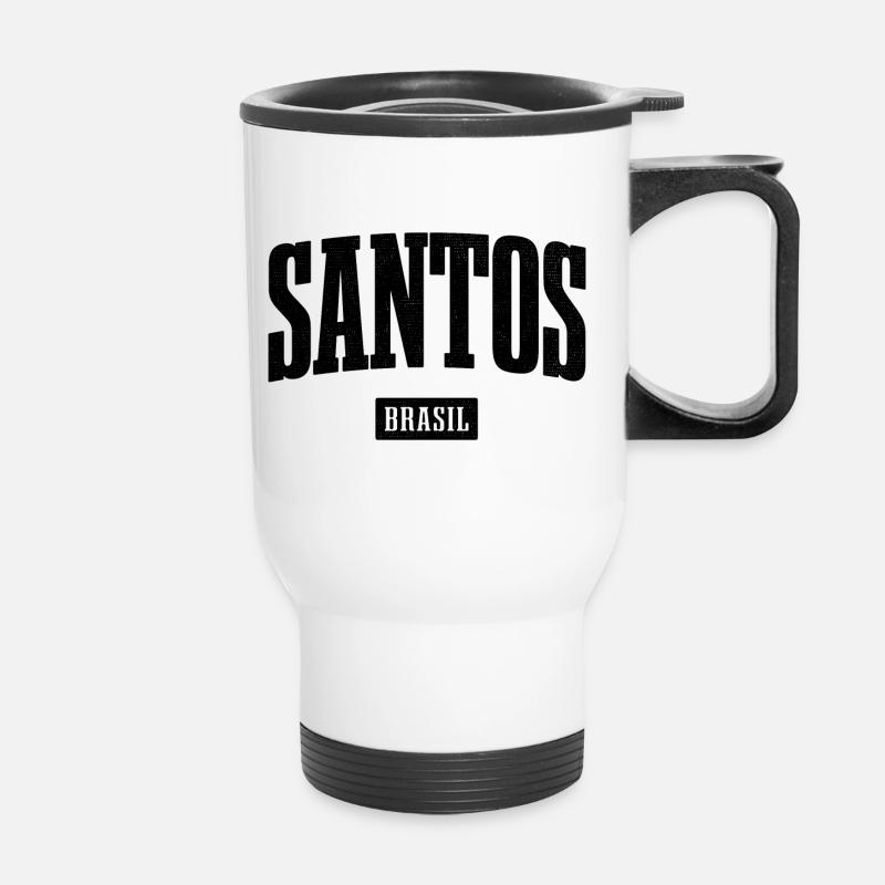 Santos Brasil Bold Lettering - Thermal mug with handle - white