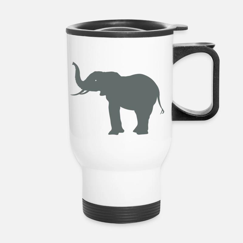 Elefant - Thermobecher mit Tragegriff - Weiß