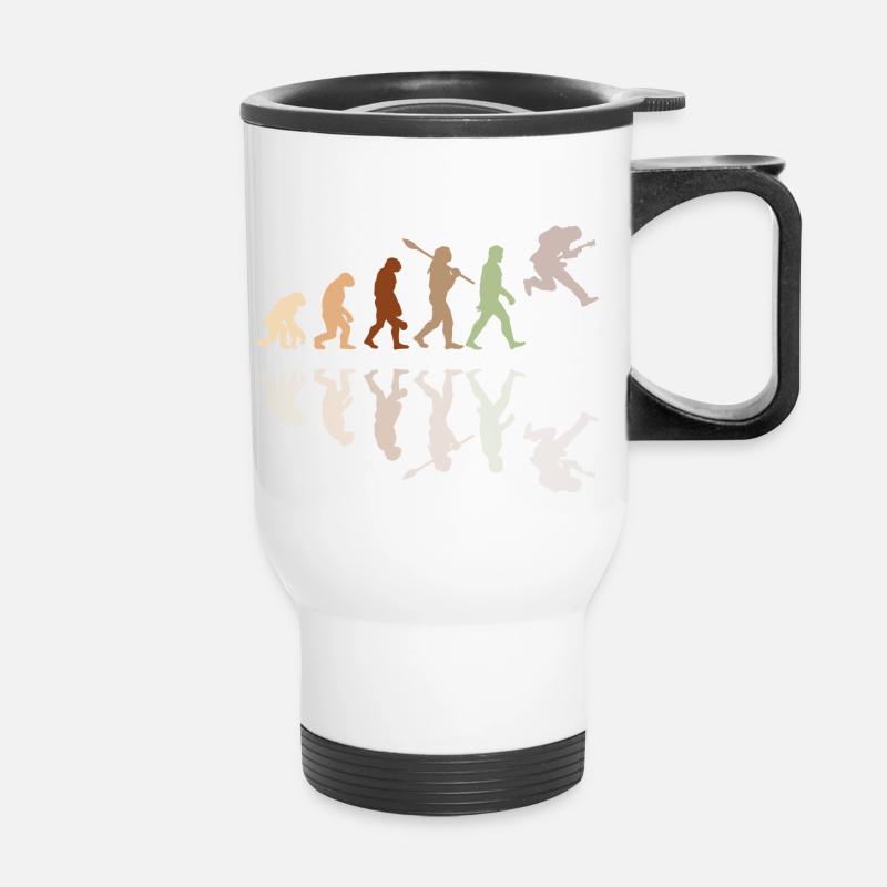 Human Evolution Guitar Band Retro Vintage - Thermobecher mit Tragegriff - Weiß