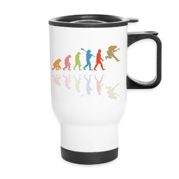 Human Evolution Guitar Band Retro Vintage - Tasse isotherme avec poignée - blanc - Devant