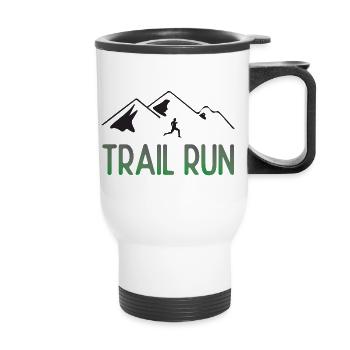 Trailrun - Thermobecher mit Tragegriff - Weiß - Vorne