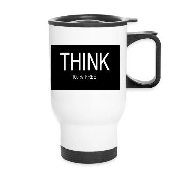 PENSEZ 100% GRATUIT - Tasse isotherme avec poignée - blanc - Devant