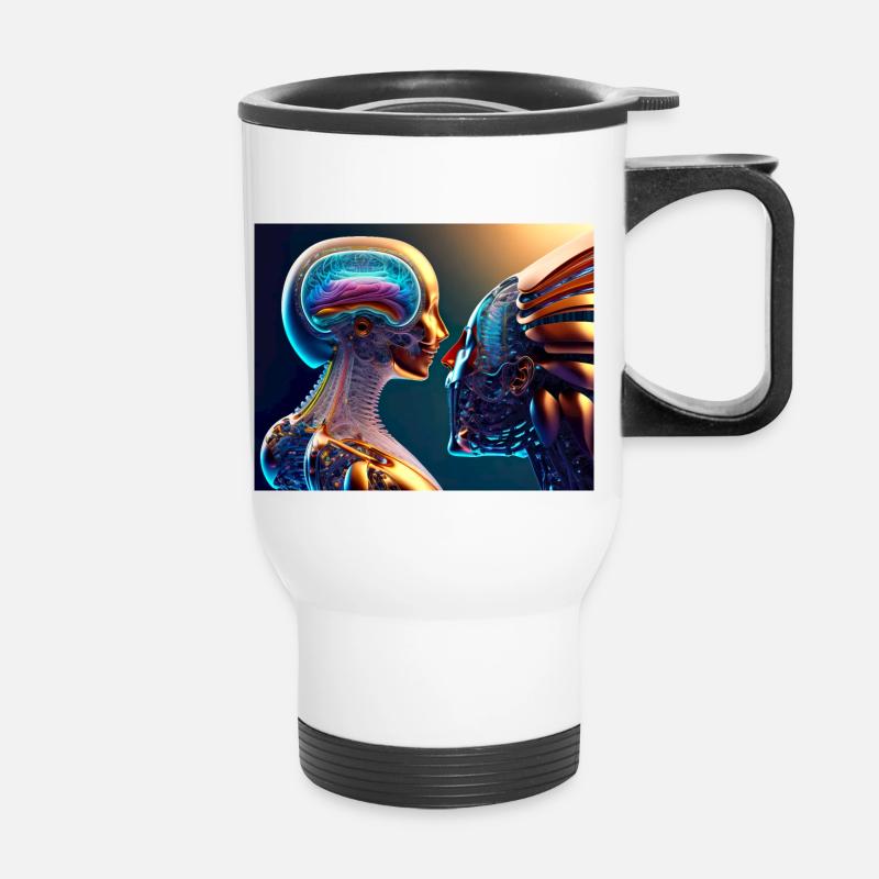 Biomechanical Indian - Thermal mug with handle - white