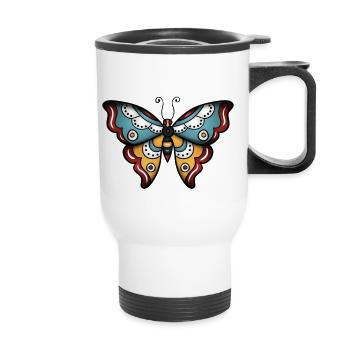 Papillon - Tasse isotherme avec poignée - blanc - Devant