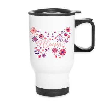 Mom Butterfly / Mother's Day - Thermal mug with handle - white - Front