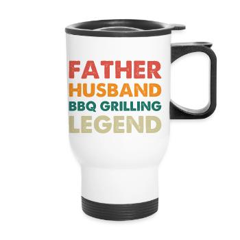 Father Husband BBQ Grilling Legend - Thermal mug with handle - white - Front
