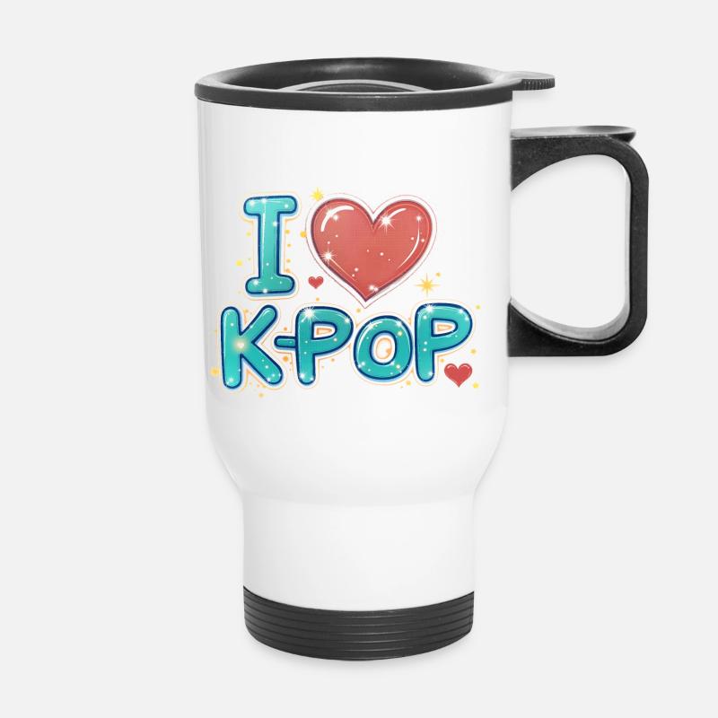 I Love K-Pop - Thermal mug with handle - white