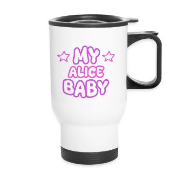 Prénom Alice - Tasse isotherme avec poignée - blanc - Devant