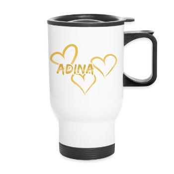 Adina - Thermobecher mit Tragegriff - Weiß - Vorne