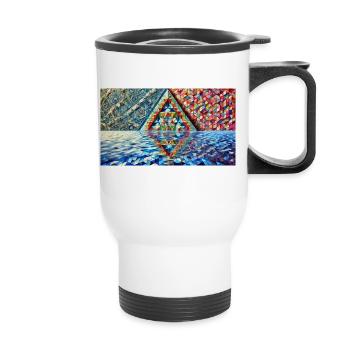 Triangle capable de licorne - Tasse isotherme avec poignée - blanc - Devant