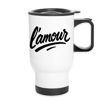 L’amour – Scénario d’amour - Tasse isotherme avec poignée - blanc - Devant