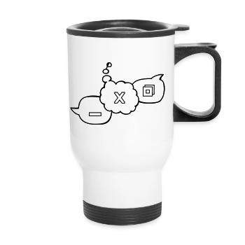 Computer speech bubbles - Thermal mug with handle - white - Front