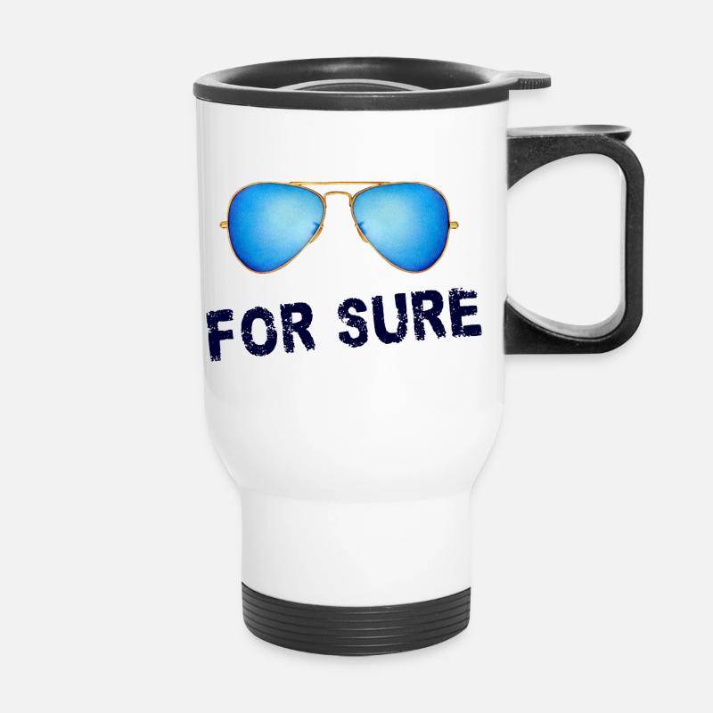 for sure - Thermal mug with handle - white