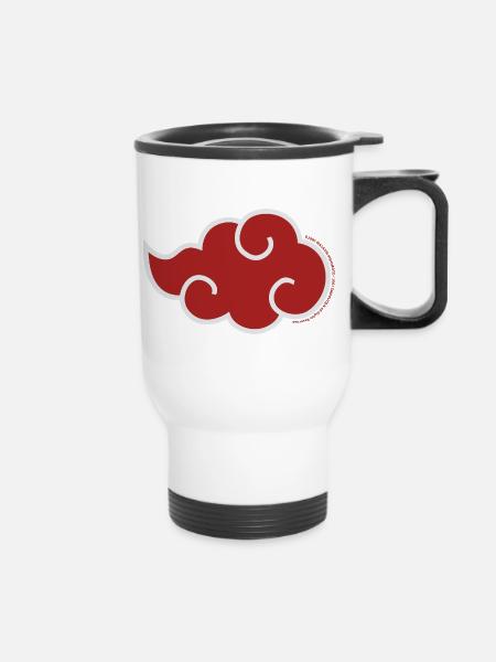 Naruto Shippuden Akatsuki-Symbol - Thermobecher mit Tragegriff - Weiß