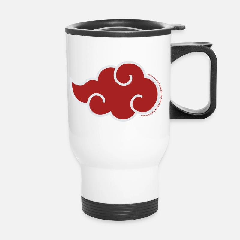 Naruto Shippuden Akatsuki-Symbol - Thermobecher mit Tragegriff - Weiß