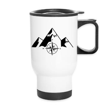 Montagnes Compass Nature Plein Aire - Tasse isotherme avec poignée - blanc - Devant