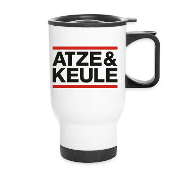 atze und keule - Thermobecher mit Tragegriff - Weiß - Vorne