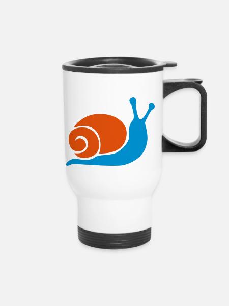 Schnecke - Thermobecher mit Tragegriff - Weiß