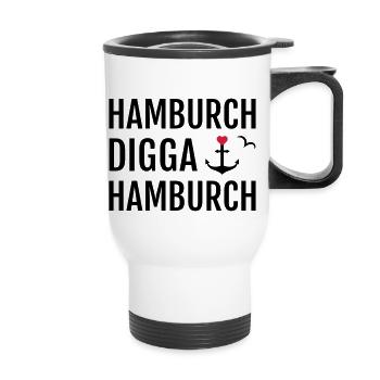 Hamburch DIGGA Hamburch - Thermobecher mit Tragegriff - Weiß - Vorne