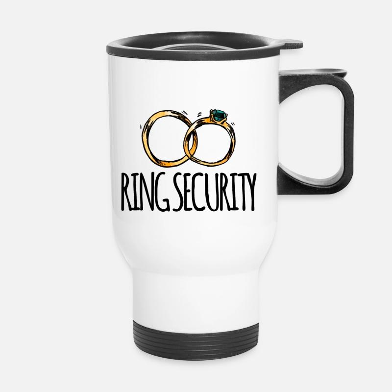 Wedding / Marriage: Ring Security - Thermal mug with handle - white