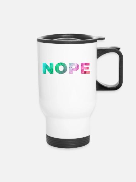 NOPE - Thermobecher mit Tragegriff - Weiß