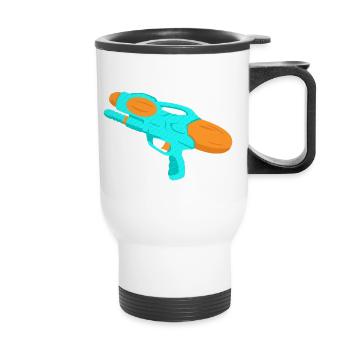 Wasserpistole - Thermobecher mit Tragegriff - Weiß - Vorne