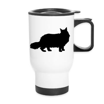 Maine Coon Cat - Thermal mug with handle - white - Front