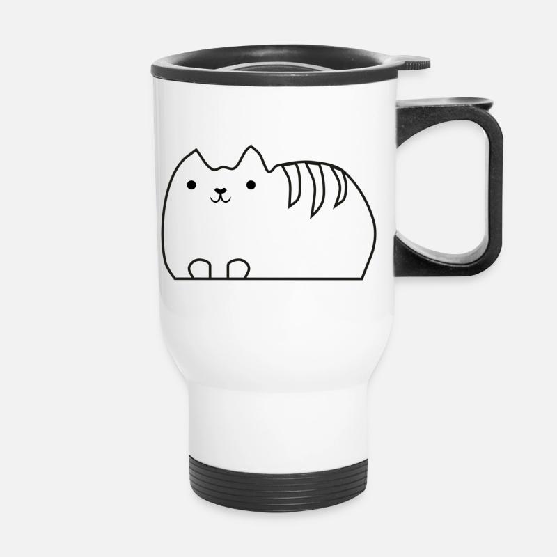cat - Thermal mug with handle - white