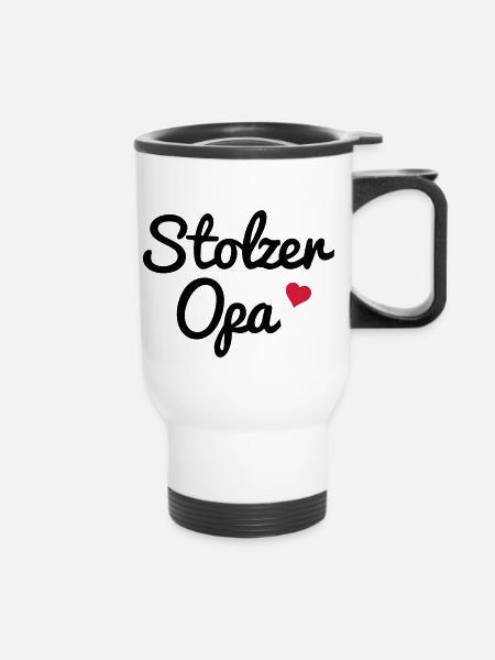 Stolzer Opa - Thermobecher mit Tragegriff - Weiß