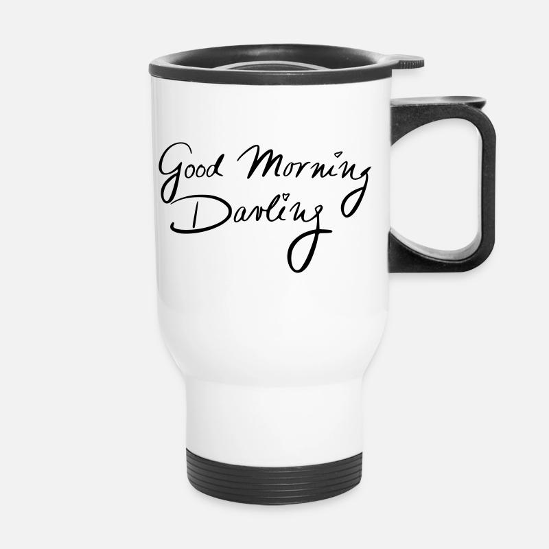 Good Morning Darling - Thermal mug with handle - white