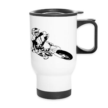 Supermoto Racing - Supermotard - Tasse isotherme avec poignée - blanc - Devant