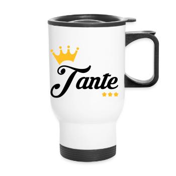 Onkel / Tante / Vetter / Cousin / Kusine - Thermobecher mit Tragegriff - Weiß - Vorne